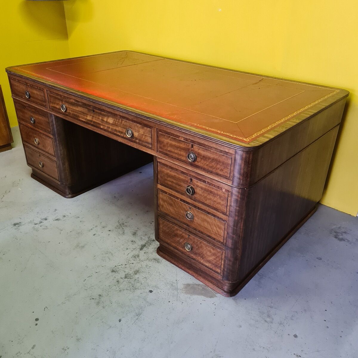 Antique English Desk With Rosewood Veneer, from around 1900