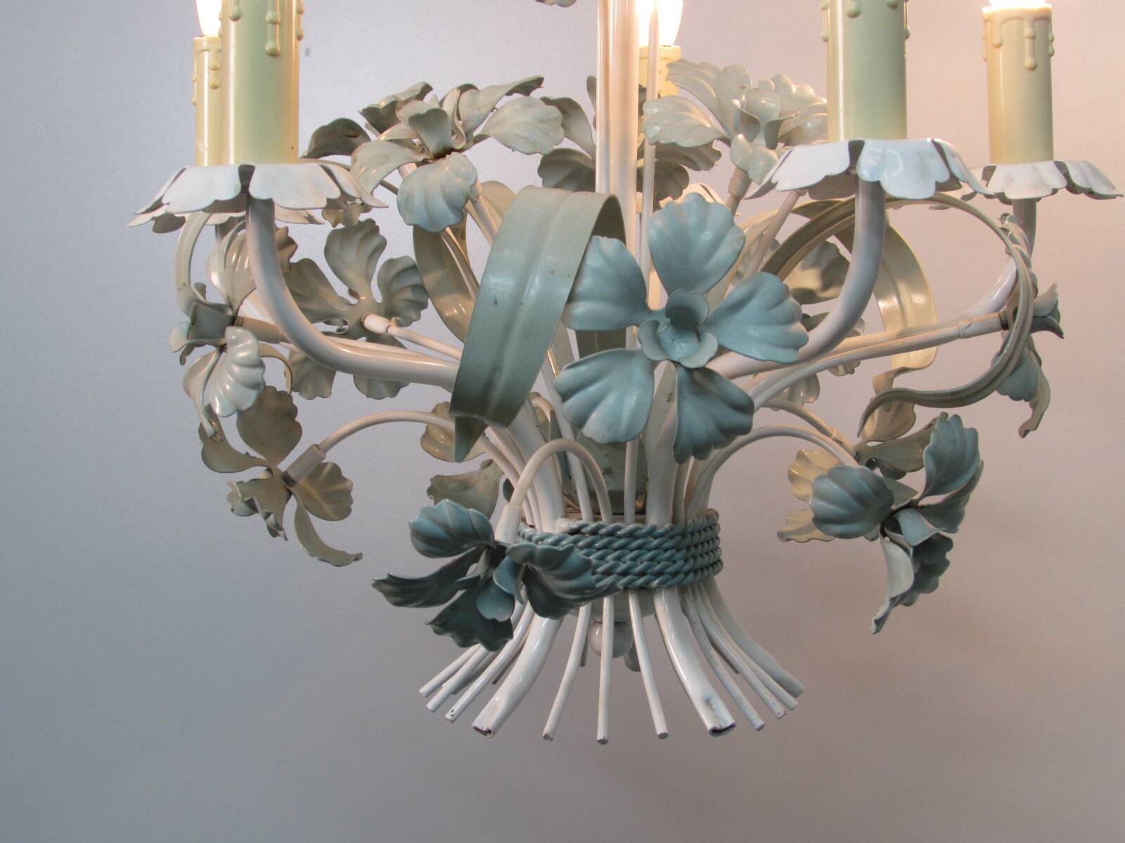 Metal chandelier. Antique. 5 arms.
