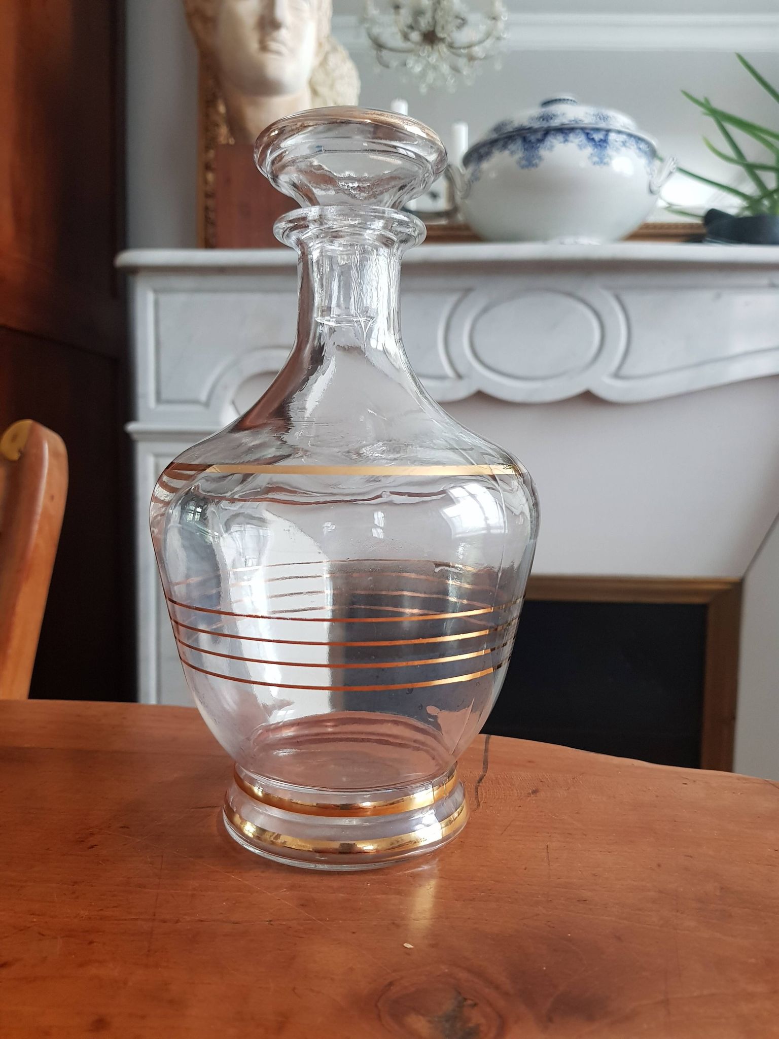 Carafe filet doré années 50