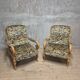 Pair of Wooden Armchairs with Curved Arms, Czechoslovakia, 1940s–1950s