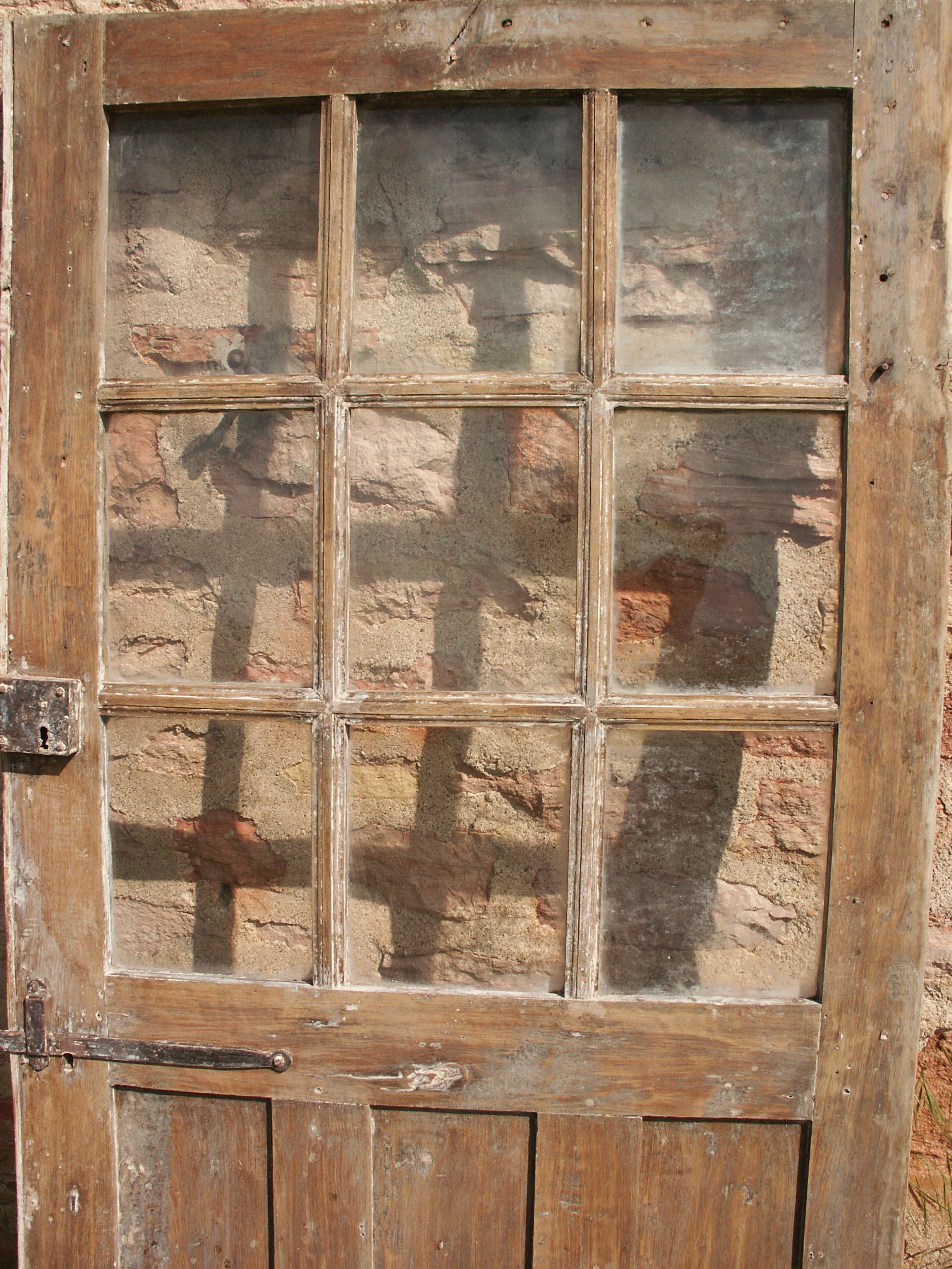 Glass entrance door in solid oak