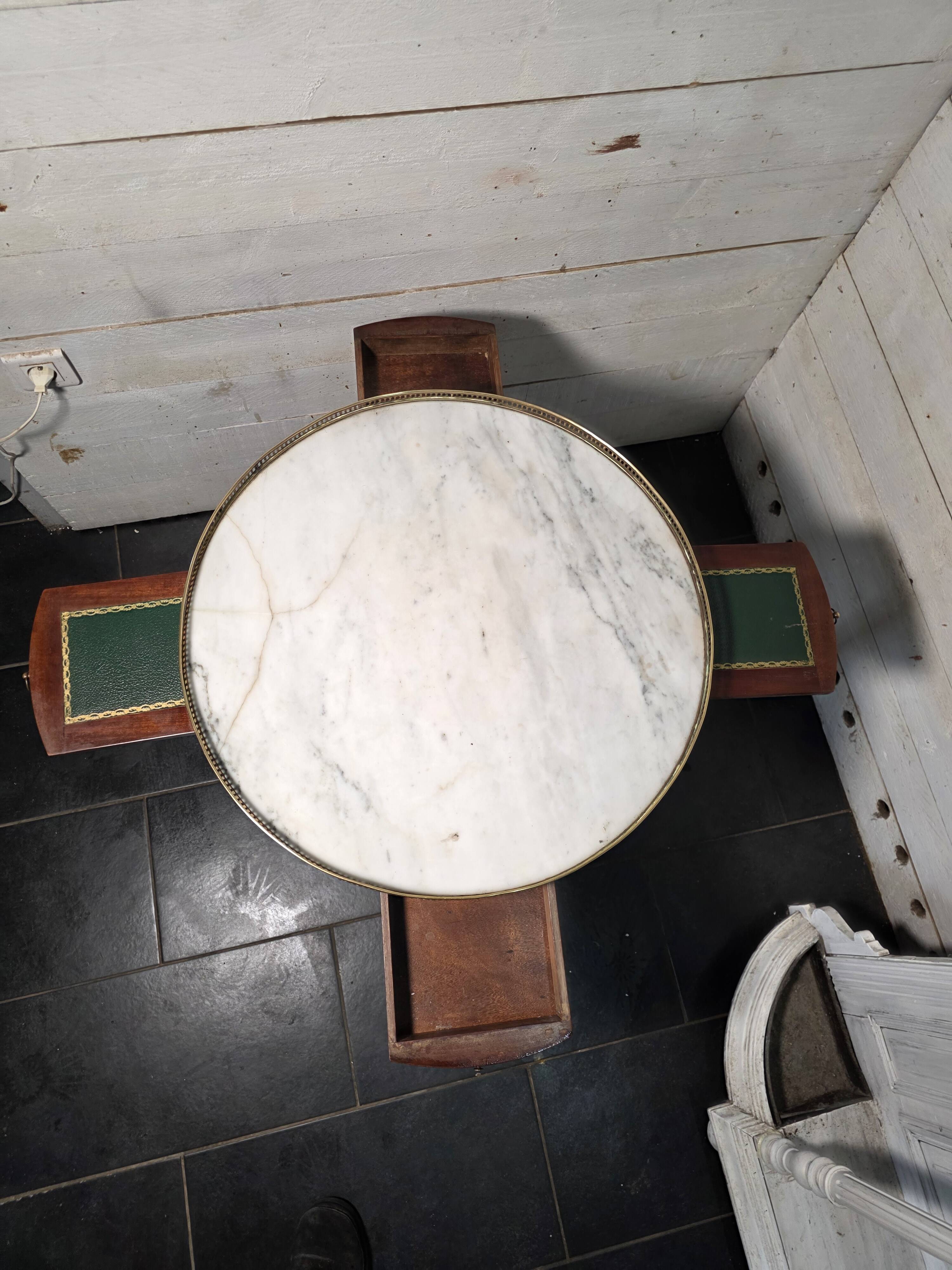 Louis XVI style bouillotte table in mahogany