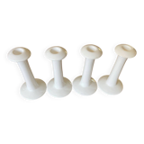 Set of 4 white ceramic candle holders