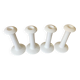 Set of 4 white ceramic candle holders