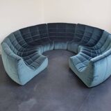 Rare and Exceptional 'Gilda' Circle Sofa in Velvet by Michel Ducaroy, 1972