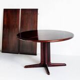 Scandinavian dining table with two extensions.Gudme Mobelfabrik. Rosewood. Denmark, 1960s
