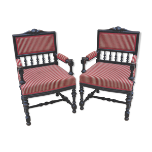 Paire de fauteuils bois