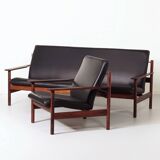 Lounge set by sven ivar dysthe for dokka møbler, 1960s – new black leather
