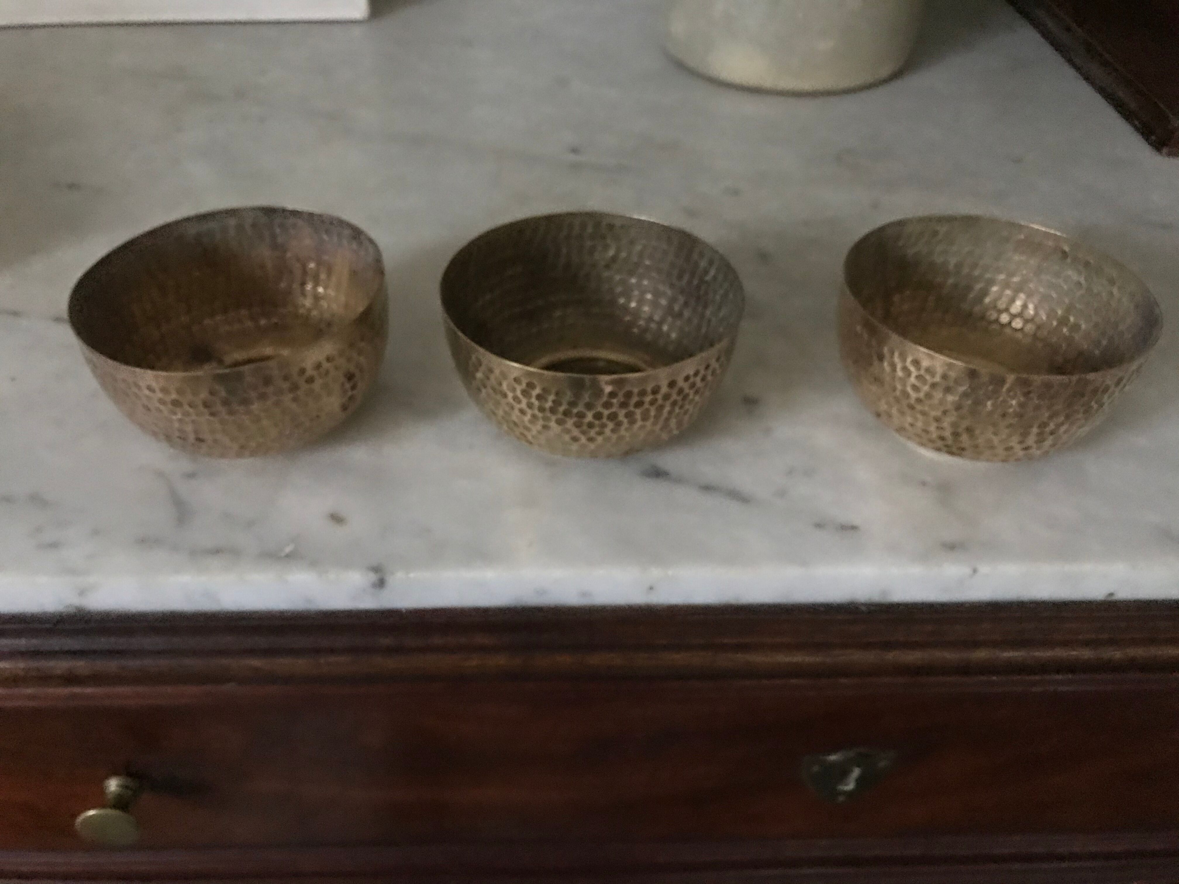 Brass trinket bowls set