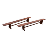 Pair of farmhouse benches 300 cm oak