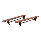 Pair of farmhouse benches 300 cm oak