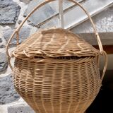 Panier en osier rond avec couvercle