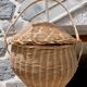 Round wicker basket with lid