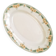 Plat ovale Longwy art déco vert et orange