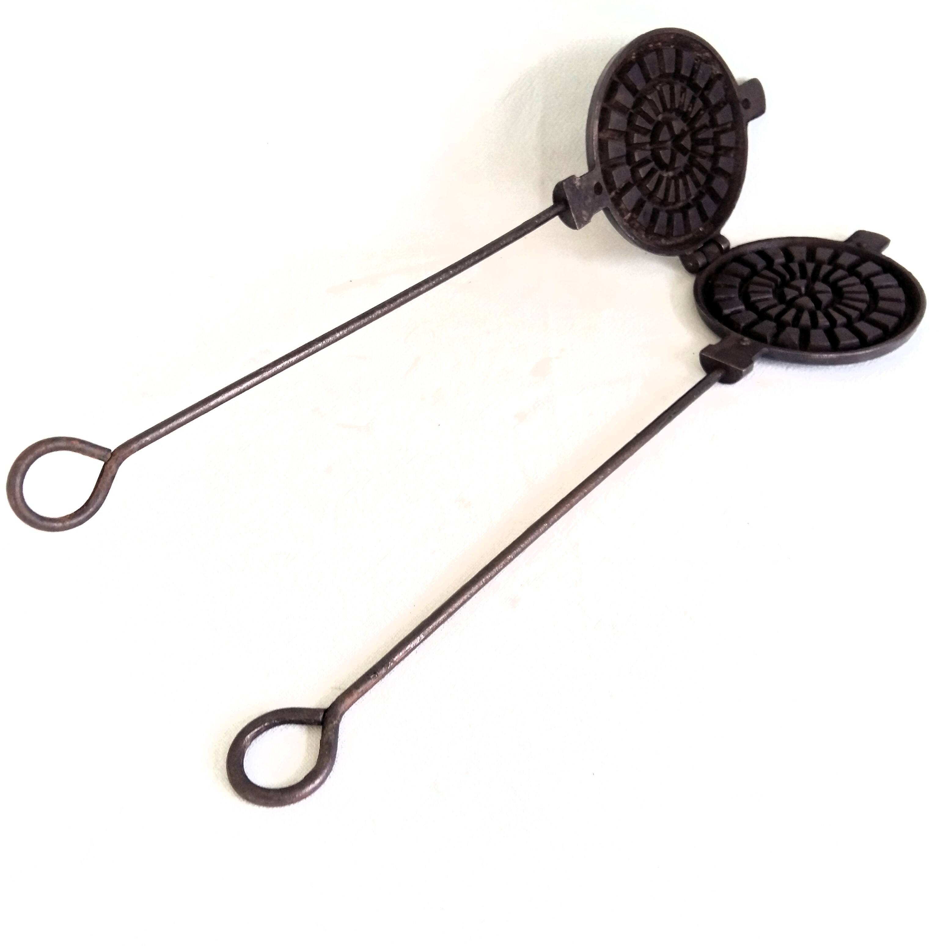 Antique Waffle Iron. French Godin Waffle Maker. Cast Iron Waffle Pan.