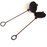 Antique Waffle Iron. French Godin Waffle Maker. Cast Iron Waffle Pan.