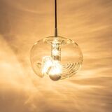 1 of 6 Large transparent glass pendant by Peill & Putzler, Germany, 1970s