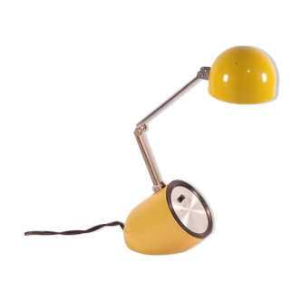 Space age yellow telescopic pill reading lamp by well-lite, honkong 1970s.
