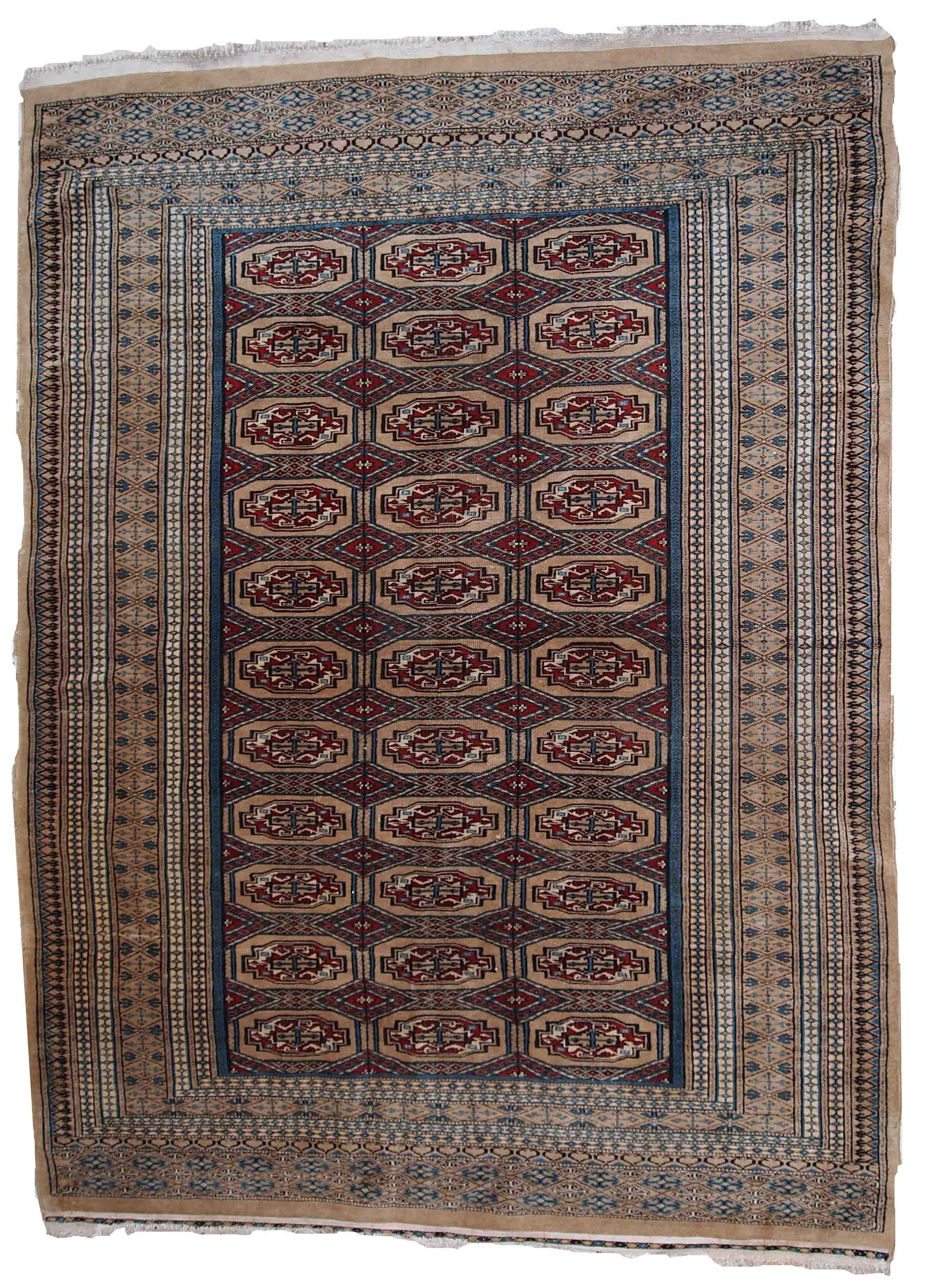 Tapis Ouzbek Bukhara fait main 129cm x 174cm 1960