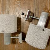 Vintage wall lamps in perspex and chrome metal 60s
