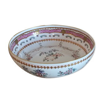 Coupe samson en porcelaine peinte et dorée