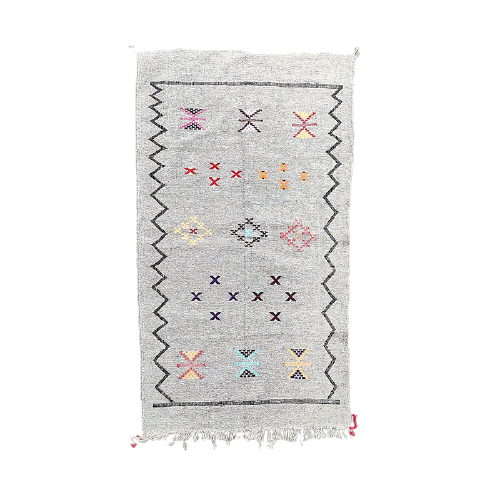 Moroccan carpet ethnic grey 85 x155 cm