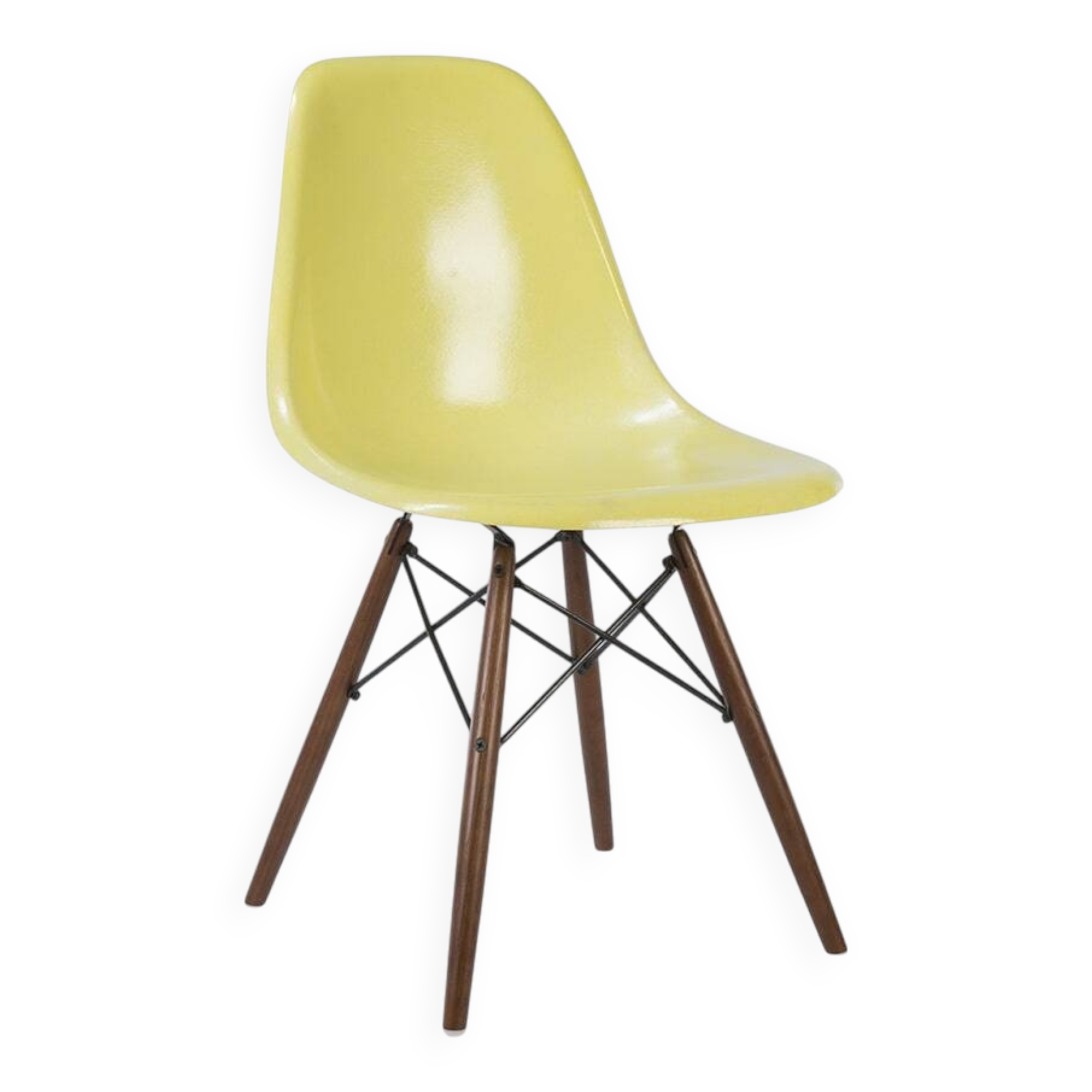 Chaise Shell DSW Eames Vintage Original Herman Miller Jaune Citron