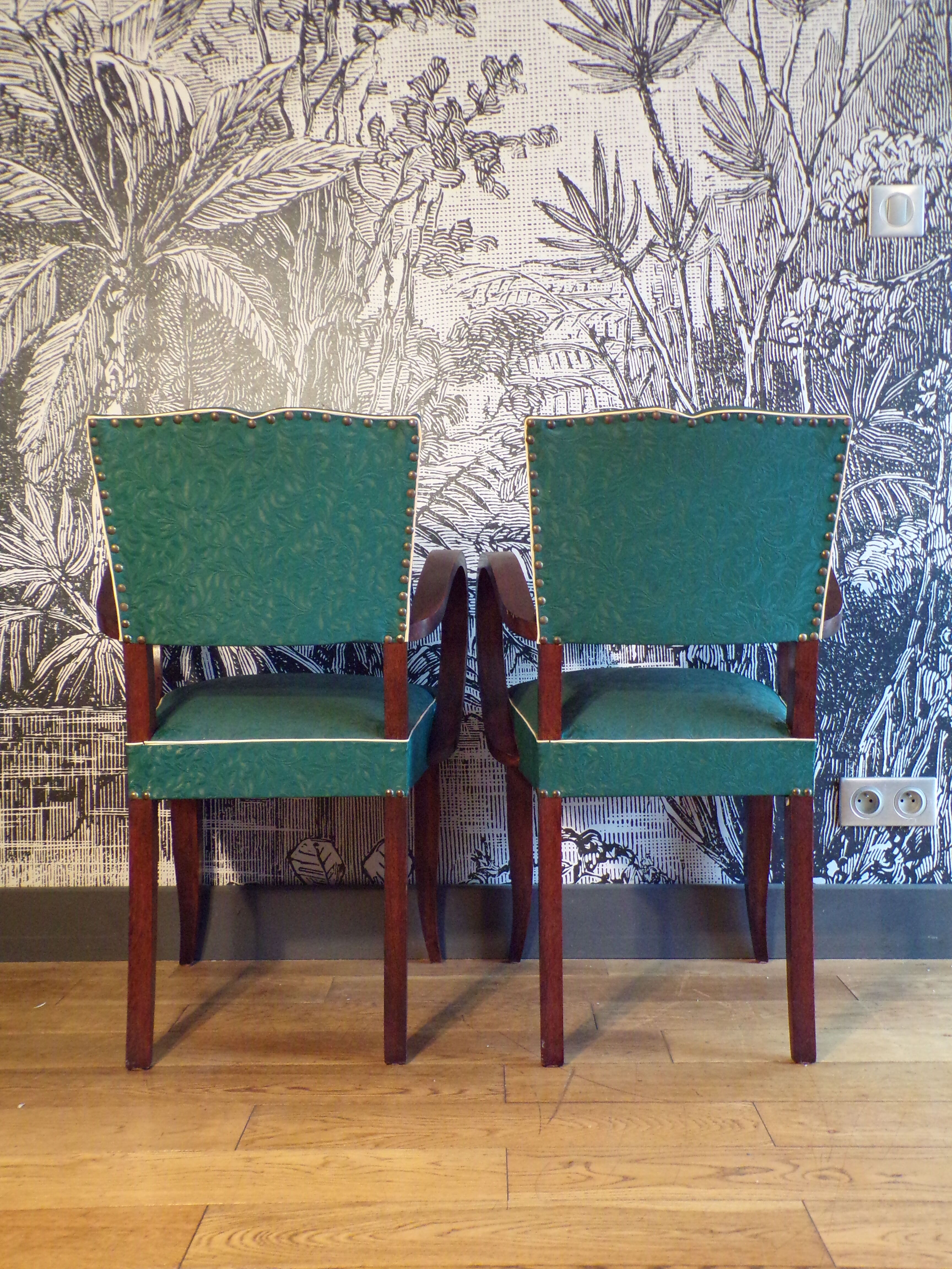 Pair of armchairs bridge mustache