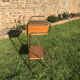 Vintage bedside table 1960 oak and brass