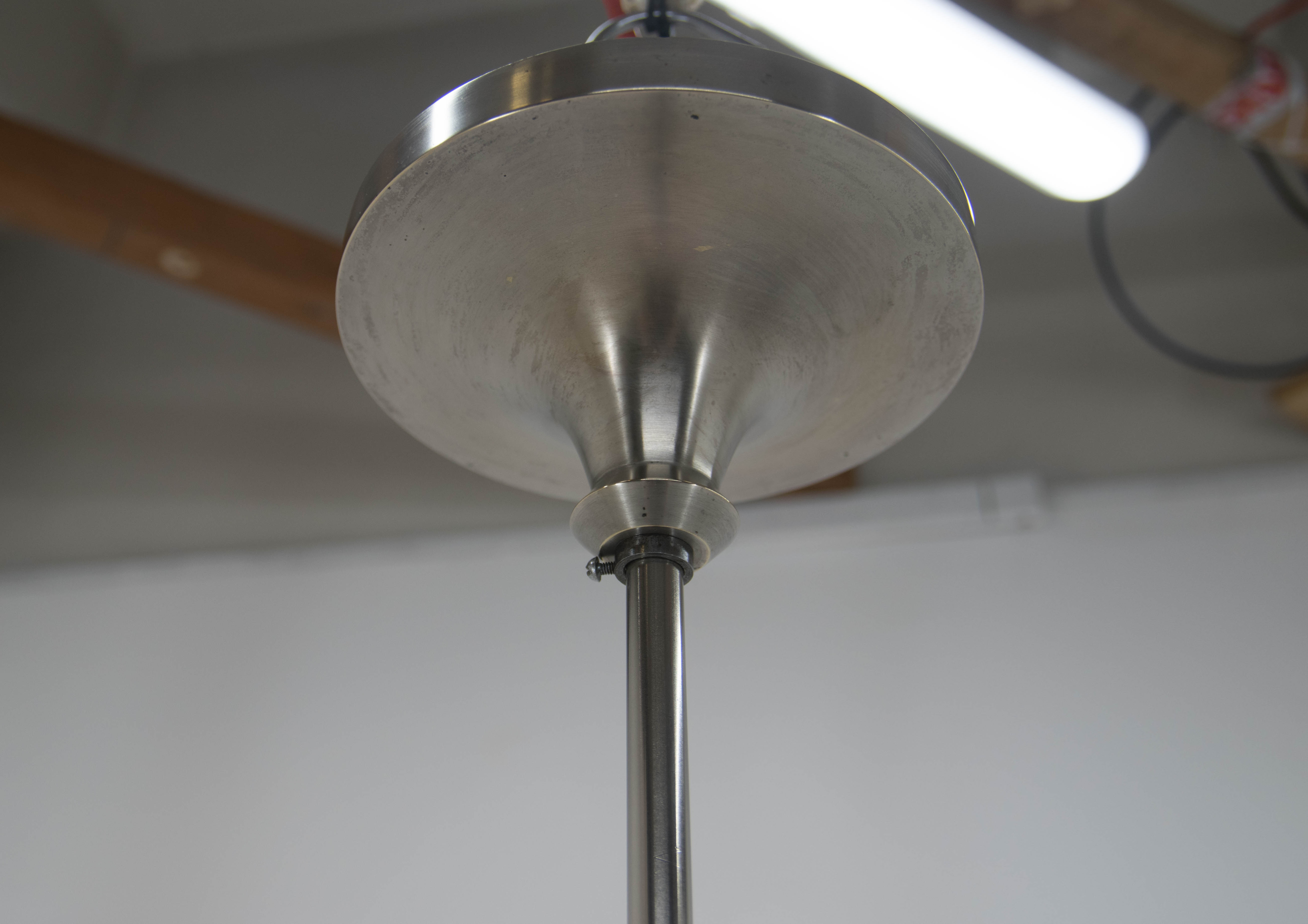 Art Deco Nickel-plated Chandelier, 1920s