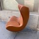 EGG Chair design Arne Jacobsen edition Fritz Hansen brown leather