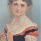 Rectangular frame, nineteenth century medallion portrait