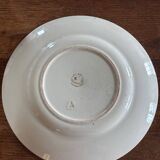 Antique KG Luneville round serving dish, sepia hummingbird