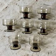 7 stemmed glasses, smoked glass, Mobil