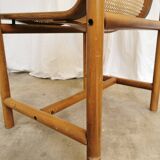 Vintage Wooden Cane Armchair by Branko Ursic: Mid-Century Lounge Chair