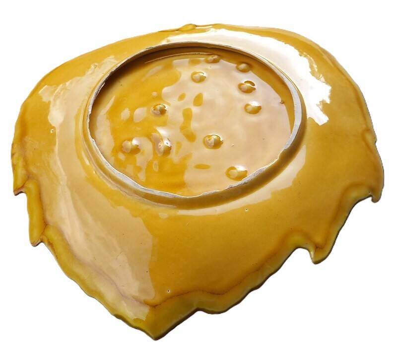 Leaf-shaped dish in glazed ceramic, 1960s-70s
