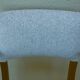 Chic 1950s bridge chairs in solid wood, white beige, hand-stitched.