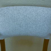 Fauteuils bridges chic année 50 en bois massif   blanc beige cousus main