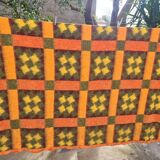 Vintage 70s blanket Le Mouflon 100% viscose - 2.20m x 2.40m