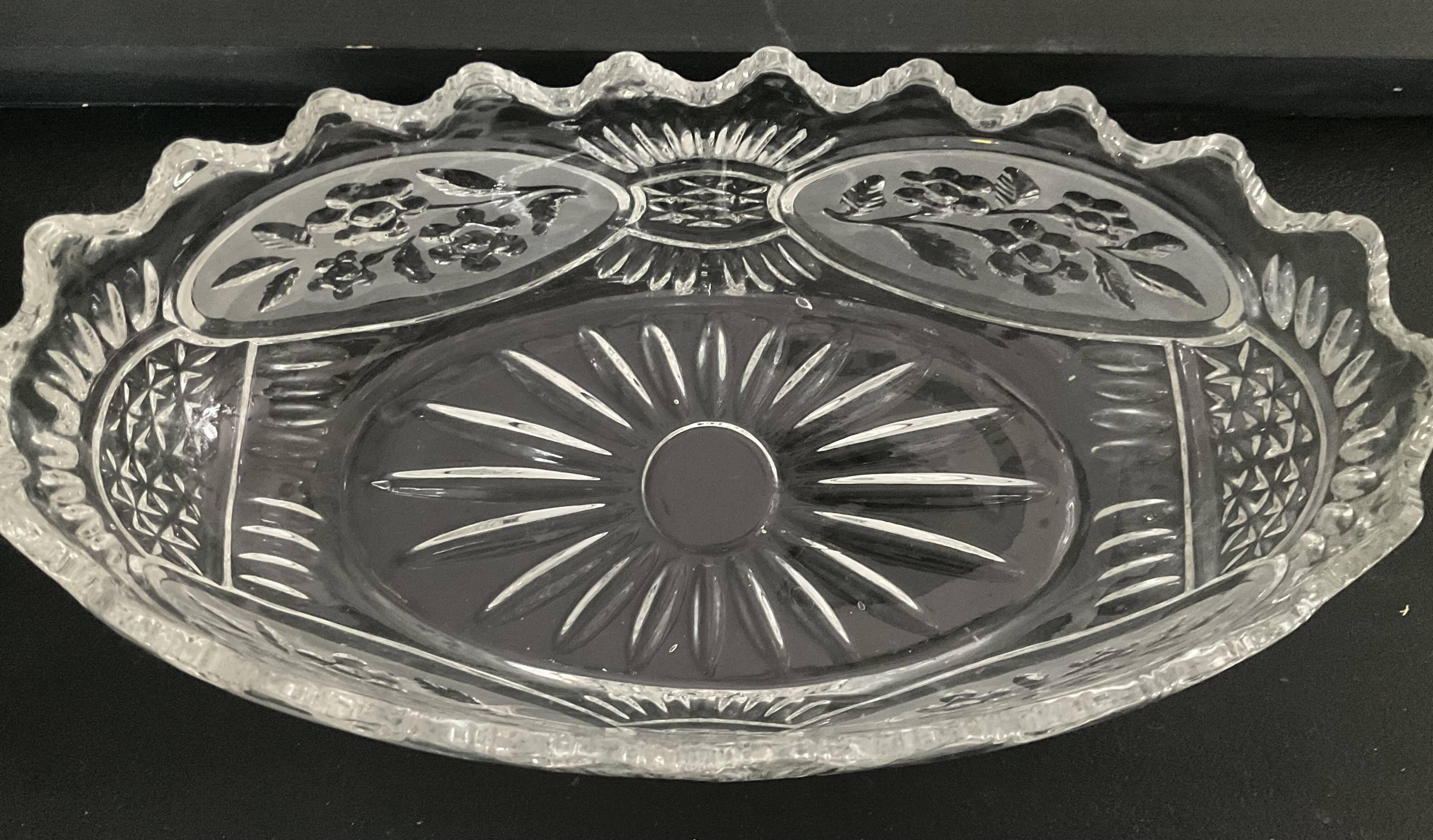 70s moulded glass fruit bowl