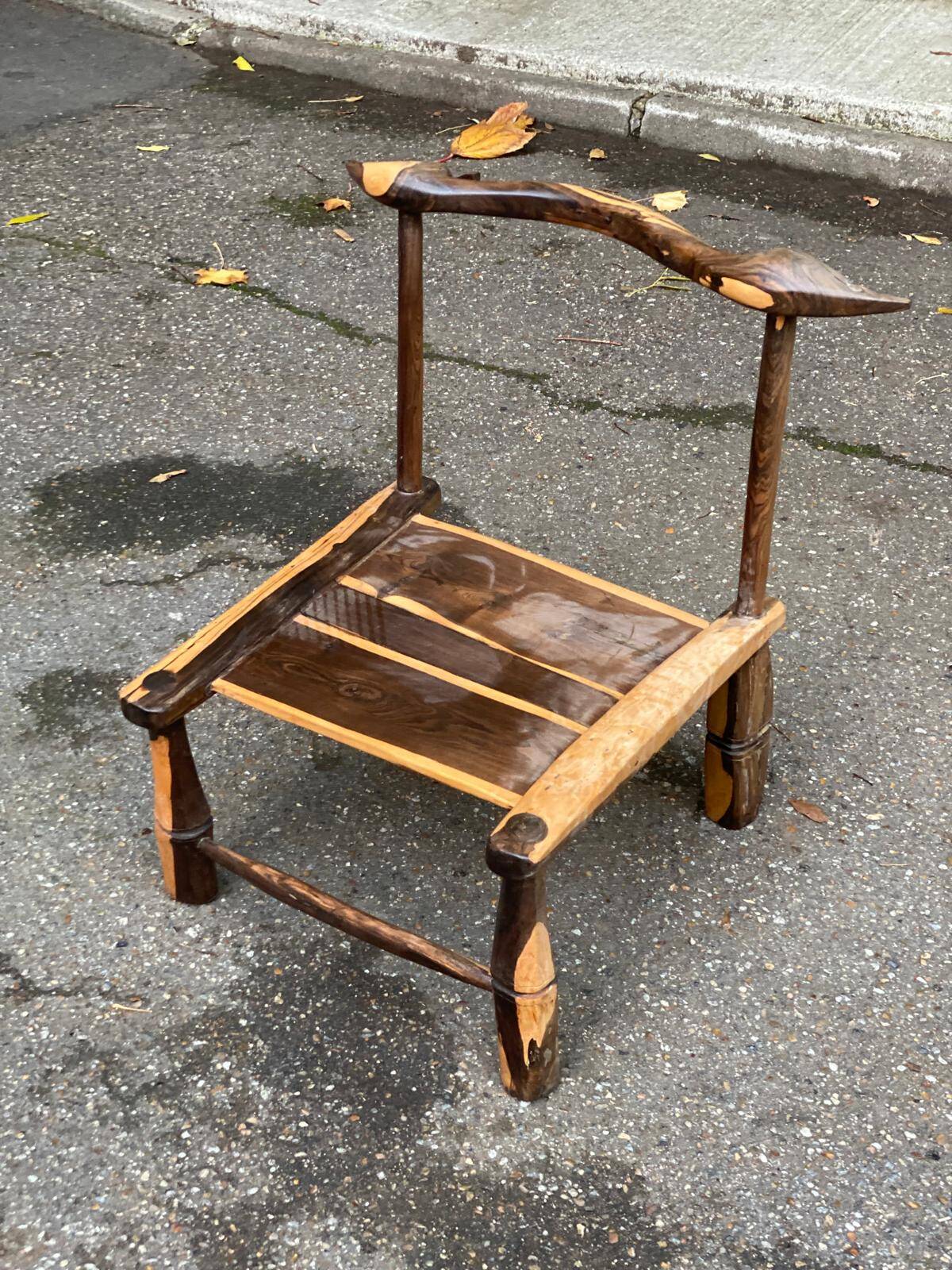 Hand-carved African chair from Ivory Coast