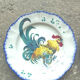 Flat plate the hen et coq earthenware Luneville series