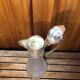 Old Carafe Body Glass Mold + Silver Metal Vintage