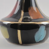 Black enameled ceramic vase Vintage