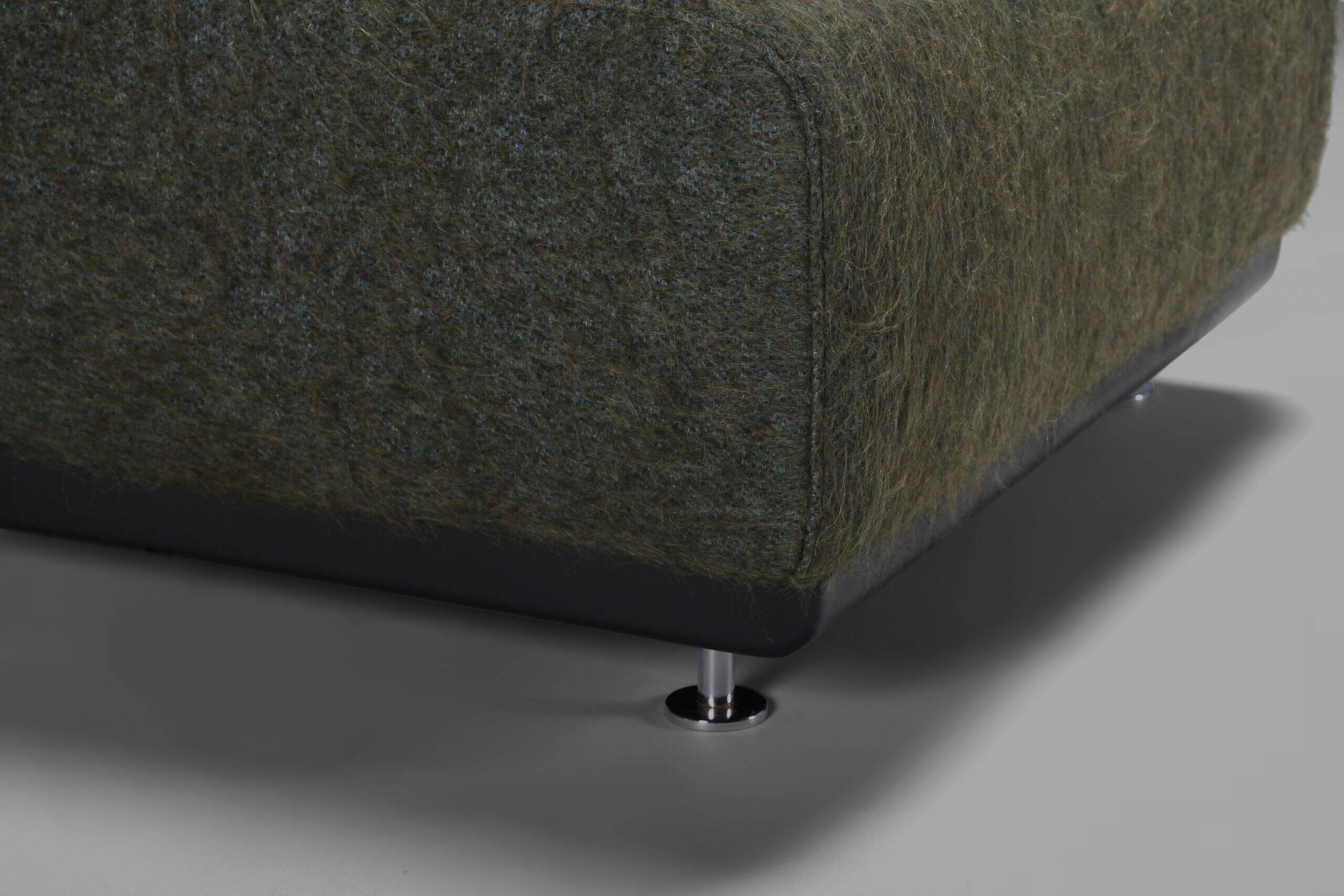 Set of two fabric and fiberglass easy chairs by Alberto Rosselli for Saporiti