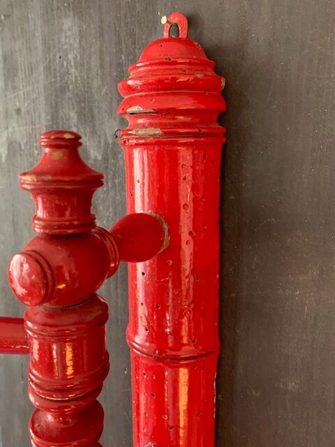 Antique wooden wall towel holder turned nineteenth