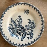 6 antique dessert plates, ironstone Gien Chardons