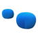 Pair of stools, blue ball ottoman from the 80s.