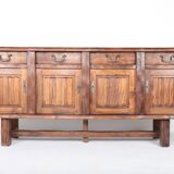 Large brutalist Aranjou sideboard in elm, 1960s