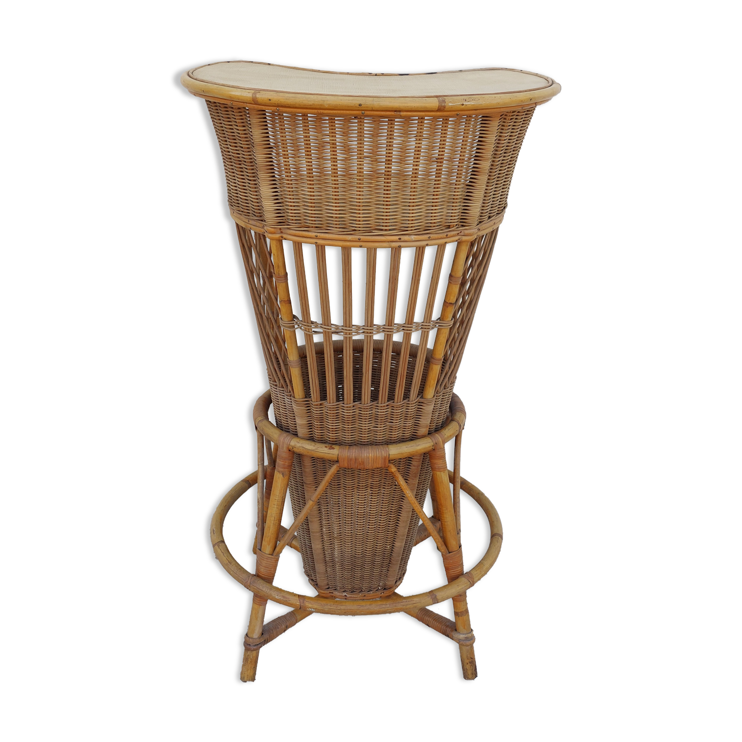 1950 vintage rattan cocktail bar